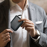 1 billetera de hombre con cremallera y compartimento para monedas - Cartera ligera para negocios y uso diario, regalo ideal para el Día del Padre, accesorio práctico