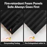 AUSLET 53-Unidades de espuma acústica negra, 1 pulgada de espuma ignífuga de alta densidad para estudios de grabación, salas de piano, salas de juegos, teatros, estudios de podcast - Material de amortiguación de sonido para paredes y techos