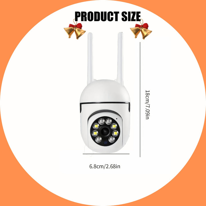 Cámara de seguridad WiFi 1080P con rotación de 355 grados, visión nocturna remota, uso en interiores/exteriores, control por aplicación móvil, inalámbrica, almacenamiento en tarjeta TF/nube (costo adicional), cámara inteligente para seguridad del hogar,