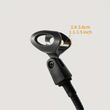 Extensión de soporte de micrófono de cuello de cisne de hierro, 37,08 cm, abrazadera de brazo flexible, negro