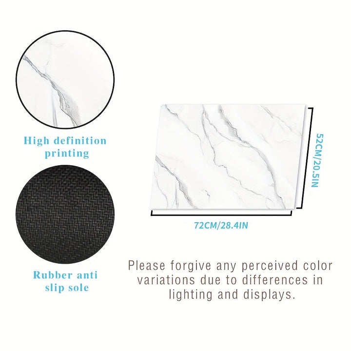 1 pieza, alfombrilla de encimera de textura de mármol blanco, 71.88x52.07 cm, suave, absorbente, a prueba de aceite, resistente al calor, antideslizante y fácil de limpiar. Ideal para encimera, lavavajillas, lavadora, secadora, cocina de inducción y plan