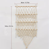 1pc Estilo Nórdico Tejido a Mano de Algodón Macramé Estantería para Pared, Longitud Ajustable, 100% Red de Cuerda de Algodón Almacenamiento para Libros, Muñecas, Decoración Europea para Dormitorio, Estudio, Patio - Sin Necesidad de Electricidad