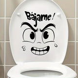 1 pieza de Calcomanía para Tapa de Inodoro con Expresión Creativa en Español BRUP - "¡Súbeme!" Diseño de Cara de Dibujos Animados, Pegatina Fácil y Extraíble de PVC para Baño, Dormitorio, Sala de Estar, Decoración de Porche, Adhesivos para Inodoros