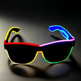 Gafas con luz de cuerda de EL Wire colorida y brillante con paquete de batería portátil para fiestas, Halloween y cosplay - Esenciales para festivales
