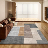 Alfombra de terciopelo, 850 g/m², diseño geométrico estilo crema, para sala de estudio, baño o jardín, encanto natural que crea un ambiente tranquilo y cómodo, lavable a máquina, antideslizante, delgada y suave, para interiores, estilo retro lujoso, idea