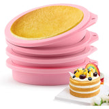 4 piezas de moldes de silicona para pasteles para horno y freidora de aire - Moldes para hornear redondos versátiles para pasteles en capas, pan, tostadas - Antiadherentes, multitamaño (10,16 cm, 15,24 cm, 20,32 cm) - Gadgets y accesorios de cocina durad