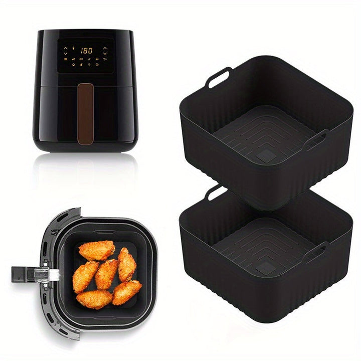 1pc Línea de aire reutilizable no adherente de silicona para freidora - 17,78 cm cuadrado, HD9200 HD9255, seguro para horno y microondas, fácil de limpiar, ideal para cocción saludable, asado, tostado - Accesorio de cocina versátil, accesorios para freid