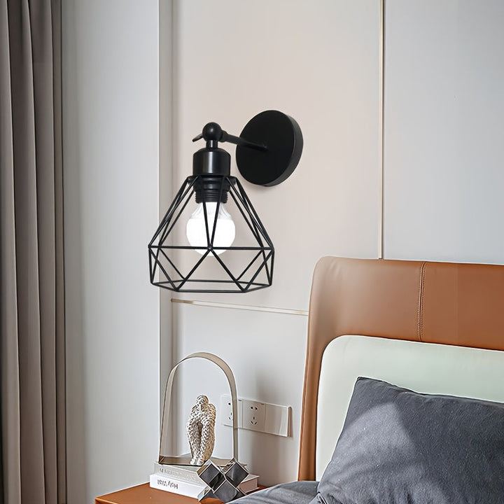 1 lámpara de pared ajustable con base para foco E27 - Estilo industrial moderno, montaje semiempotrado en hierro para sala, cocina, dormitorio, pasillo y escaleras (foco no incluido), iluminación de cocina, iluminación contemporánea, iluminación duradera