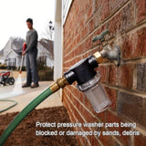 2 piezas de filtro de entrada de manguera de jardín, 100 malla y 40 malla de pantalla, 2 piezas de anillo O y 3 piezas de lavadora de filtro de manguera, material PP, accesorio de lavadora de sedimentos para limpieza al aire libre