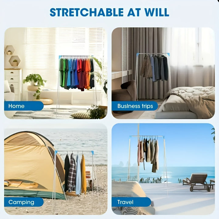 Colgador de ropa portátil multifuncional de 13-28 pulgadas, extensible y plegable, ideal para el hogar, la lavandería, el camping y los viajes, con estantes para secar.