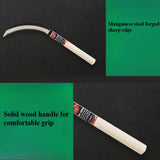 Cuchilla de hierro de manganeso duradera - Herramienta agrícola afilada para cortar césped y arroz de manera eficiente, esenciales para el jardinería al aire libre