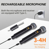 Microfono sin varillas Cantante NXG para Karaoke, sistema de micrófonos dinámicos portátiles de 4 UHF con control de voz/volumen y receptor recargable, ideal para iglesias, bodas, fiestas, discursos, refuerzo de sonido y mezcladores