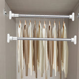 1 pieza de varilla telescópica de acero inoxidable - Instalación fácil, soporte de armario y baño sin perforación, ideal para colgar ropa, toallas y cortinas de ducha, versátil para puertas y armarios, varilla para colgar ropa