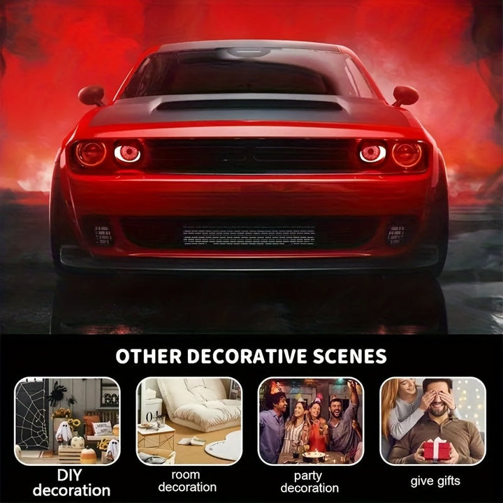 1 pieza/par de luces decorativas para auto con diseño de ojos de diablo, 33 patrones, actualización nueva, 9-36V, ideal para motocicletas, SUVs, regalos, decoración de fiestas, personalización DIY, decoración automotriz atractiva