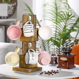1pc Porta Taza de Madera Pulida, Soporte de Taza de Café Giratorio, Estantería Multipropósito para Colgar en la Mesa de la Cocina, Organizador de Tazas de Madera Sólida