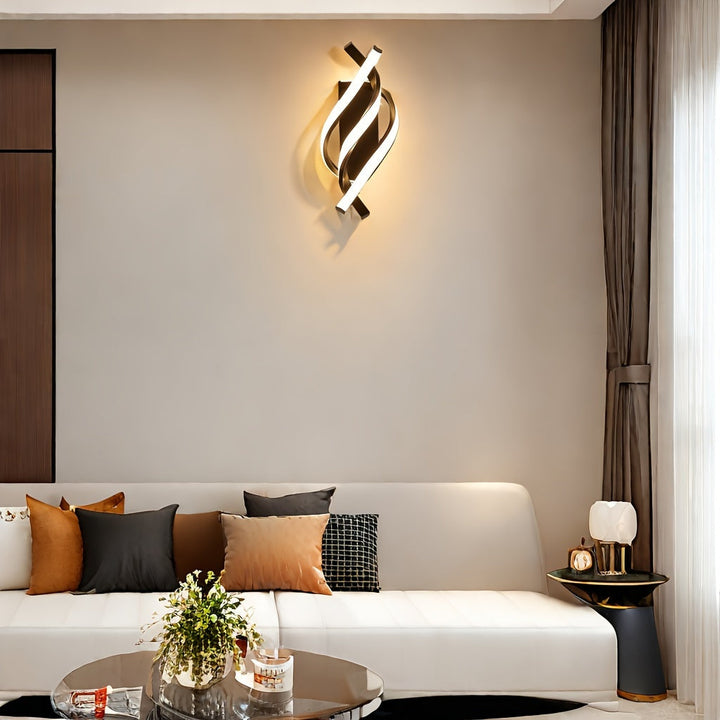 1pc Moderna Lámpara de Pared LED, Fixture de Montaje Semi-Flush de Hierro Fundido con Acabado de Metal Pulido, Iluminación Interior Blanca Cálida de 3000K, Control de Interruptor, Cableado Fijo, No Desmontable, para Dormitorio y Estudio - 110-240V