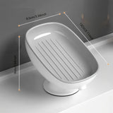 Porta jabón ovalado elegante para pared con drenaje, plato de jabón de plástico ajustable para baño - Bandeja de jabón lujosa desmontable, diseño moderno para hogar y hotelería, accesorios para baño
