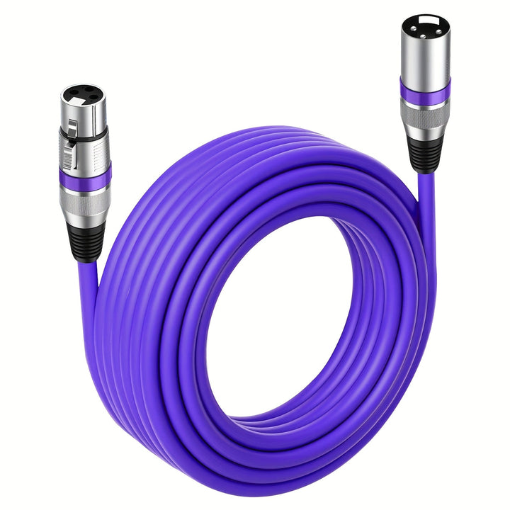 1pc 6M Cable de Microfono, Cable de Conexión de Audio, Nuevo Color Aleación de Zinc Cabeza Grande de Tres Núcleos Equilibrado Cañón Macho a Hembra Cable de Conexión de Consola de Mezcla de Audio