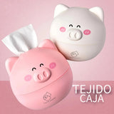 Elegante caja de pañuelos con diseño de cerdo de dibujos animados - Dispensador de plástico rosa y blanco con diseño "Ahorrar papel", ideal para organizar el baño o el despacho, decoración del baño.