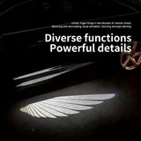 Conjunto de Luces Proyectoras para Coche con Alas de Ángel, Luces de Bienvenida LED en el Espejo Retrovisor Lateral y Puerta, Iluminación Ambiental que se Enciende al Desbloquear/Bloquear durante 30 Segundos