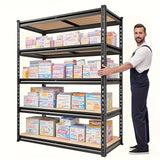 Estanterías metálicas ajustables de 5 capas, altura 182.88 cm y ancho 101.6 cm, profundidad 50.8 cm - Ideales para armarios, sótanos, cocinas y almacenes