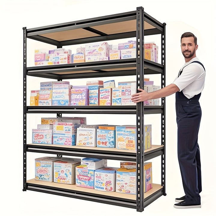 Estanterías metálicas ajustables de 5 capas, altura 182.88 cm y ancho 101.6 cm, profundidad 50.8 cm - Ideales para armarios, sótanos, cocinas y almacenes