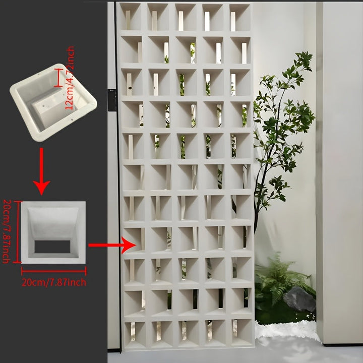 Molde resistente de 12 cm de grosor para cemento, compatible con formas de ladrillo hueco arquitectónico y flores con diseño de agujeros inclinados, molde reutilizable para construcción, ideal para proyectos DIY en el hogar, jardín, patio o decoración de