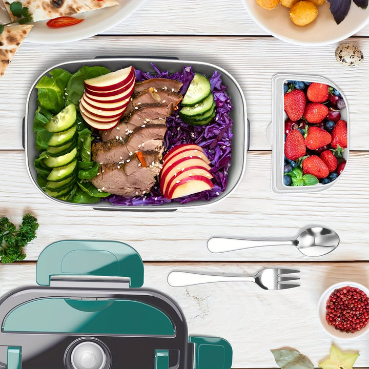 Recalentador de Comida Eléctrico Portátil, Caja Térmica para Auto en Acero Inoxidable 304, Ideal para Conducción/Trabajo/Regalo y Vuelta al Colegio