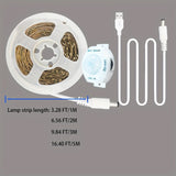 1 Pieza, Tira De Luz LED Blanca Fría Con Sensor De Movimiento Inteligente De 3-16 Pies, Interruptor Automático Con Alimentación USB, Adecuado Para Tiras De Luz De Detección Humana De Bajo Voltaje En Escaleras, Armarios, Guardarropas, Cocinas, Dormitorios