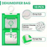 Juego de 10 Bolsas Deshumidificadoras para Armarios, Absorción de Humedad y Secado en Clósets