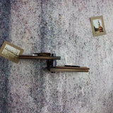 Estante de pared rústico de madera con doble estante, estilo industrial americano, diseño de tubería vintage, estante de almacenamiento multiusos con tubería de metal, acabado pintado, para uso doméstico y de cocina