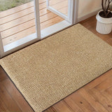 Alfombra de Puerta con Textura de Yute: Suave, Absorbente y Fácil de Limpiar para Uso Interior y Exterior - Adecuada para Entradas, Dormitorios y Más