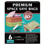 6/8/12pcs Bolsas De Almacenamiento Al Vacío, Bolsas Selladoras De Almacenamiento Al Vacío Ahorradoras De Espacio Para Ropa, Ropa, Ropa De Cama, Edredón, Manta