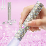 Lámpara de uñas LED portátil con diamantes de imitación brillantes - Recargable por USB, luz de uñas miniatura de mano, batería de litio, sin formaldehído, ideal para regalo de San Valentín, esenciales para el arte de las uñas | Diseño de diamantes de im