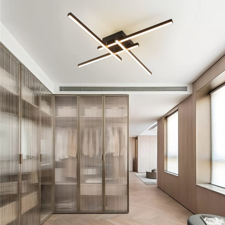 1pc 60.96cm 3000k/4000K/6000K 4-Luz Plafón LED Regulable Iluminación de Techo Negro Lámpara de Techo de Montaje Empotrado para Cocina, Sala de Estar, Dormitorio