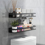 Estante de baño de hierro fundido, estante de almacenamiento de pared para inodoro, instalación fácil sin taladrar, organizador que ahorra espacio para pañuelos, champú, gel de ducha, accesorios de baño.