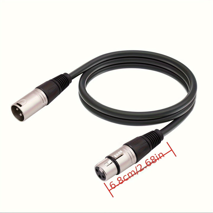 Cable de micrófono XLR profesional Xingzhaotong, conector de audio macho a hembra de 3 pines, forma redonda, sin batería, conector fiable de enchufar y listo para usar para sistemas de PA y micrófonos