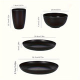 Juego de vajilla de plástico de 4/16/32 piezas para cocina, incluye platos para comida, platos para postre, tazones y tazas, ideal para uso en casa y restaurante, vajilla irrompible para viajes, camping y fiestas al aire libre