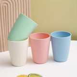 4 tazas de plástico irrompibles - Reutilizables, aptas para lavavajillas, en blanco, rosa claro y azul - Ideales para café, té, agua, leche, jugo - Perfectas para fiestas en casa, días festivos y uso diario