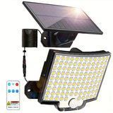 1/2pcs Luces Solares Exteriores, 106 LED 3000LM Luz de Inundación con Sensor de Movimiento y Control Remoto, Luz Solar de Seguridad LED desde el Anochecer hasta el Amanecer con Cable de 16.152 cm, IP44 Impermeable, Ideal para Exterior, Garaje