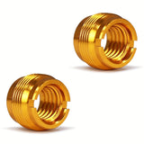 5 piezas de clips de micrófono antishock dorados, conversión de pernos, marco de rosca 3/8" a 5/8", diseño metálico duradero para accesorios de conectores XLR seguros, marco antishock | Acabado metálico elegante | Construcción metálica duradera, accesori