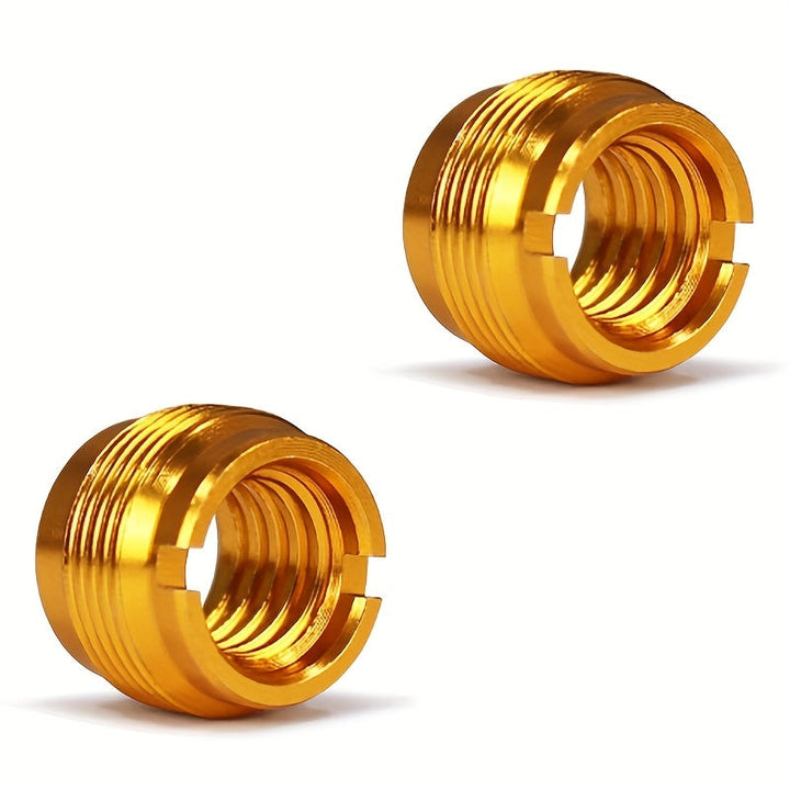 5 piezas de clips de micrófono antishock dorados, conversión de pernos, marco de rosca 3/8" a 5/8", diseño metálico duradero para accesorios de conectores XLR seguros, marco antishock | Acabado metálico elegante | Construcción metálica duradera, accesori