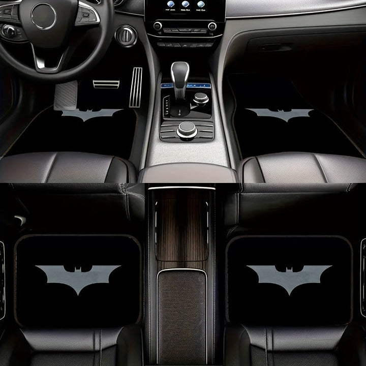 Juego de 4 alfombras de suelo para coche con tema Batman de Wast Bros, alfombras de suelo a prueba de polvo, alfombras antideslizantes para coches, camiones y SUV, ajuste universal, material de poliéster, perfectas para el Año Nuevo, Navidad, Día de San