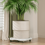 Base de Cubo Ajustable y Resistente de Plástico con Ruedas y Freno - Soporte Móvil para Bombonas de Agua y Gas, Estante Multiusos para Cocina, Azul