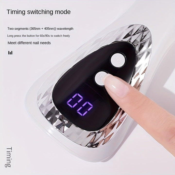 Mini lámpara de gel LED para arte de uñas - 30 segundos de secado rápido con pantalla digital, lámpara de secado de uñas portátil recargable por USB para uso en casa y salón, blanco, lámpara de secado de uñas, equipo de salón, herramienta de belleza mode