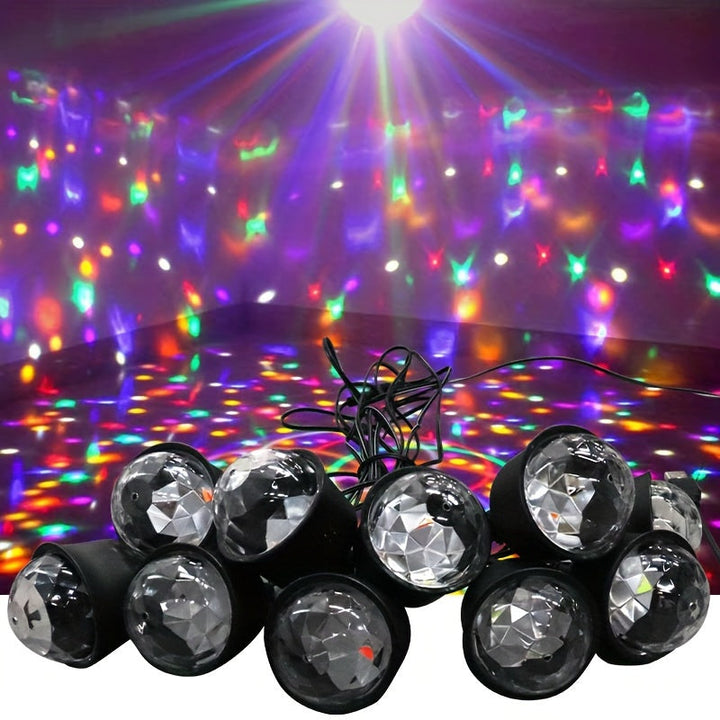 [Luces Mágicas LED de Discoteca] Luces de Discoteca Mágicas LED Alimentadas por USB - 1 ud, 11 Modos, Polímeros de Alto Índice de Refracción, Acabado Metálico Pulido - Para Cumpleaños, Carnaval, Navidad, Fiesta de Año Nuevo Ambiente