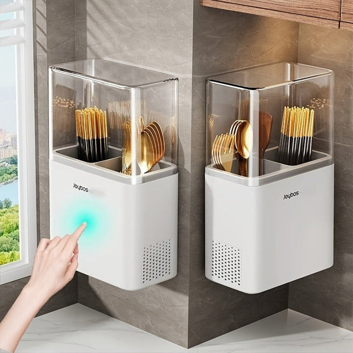 Soporte de utensilios Joybos, drenador ventilado, a prueba de polvo, tubo interior profundizado, extraíble y lavable, con fijación sin taladrar, adecuado para almacenamiento de utensilios de cocina, primera opción para el Día del Padre.