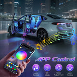 4 luces ambientales para interiores de coche, luces RGB para pies, luces decorativas USB con control remoto, neón LED con ritmo musical, adecuadas para autos y SUVs, regalos considerados