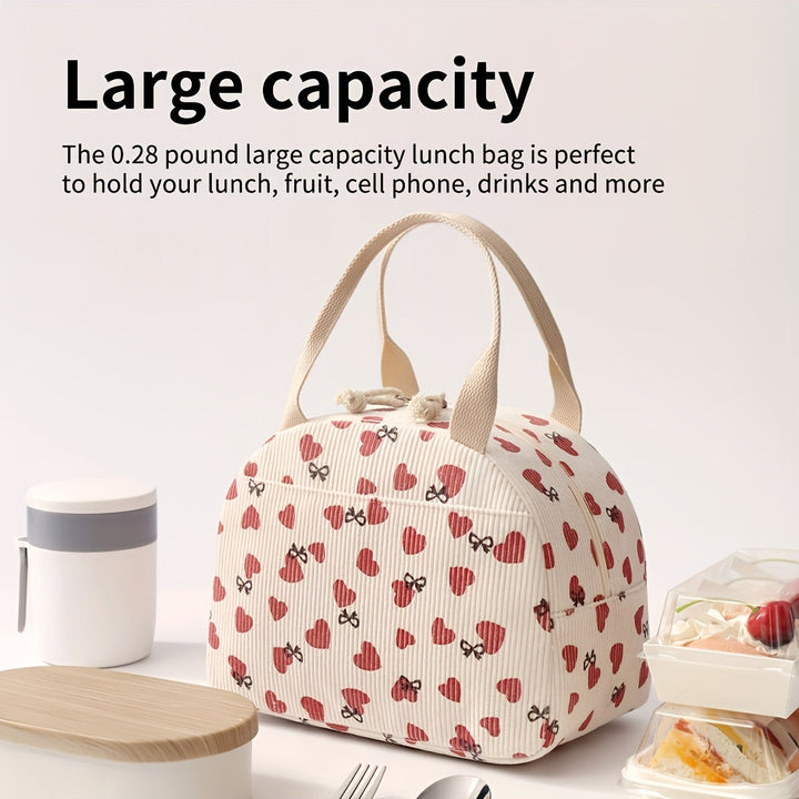 Bolsa de almuerzo aislada para mujeres y hombres - Contenedor de alimentos con diseño floral, resistente al agua, de poliéster duradero, ideal para la escuela, viajes, pícnic y trabajo, caja de almuerzo aislada, sin contacto con alimentos.