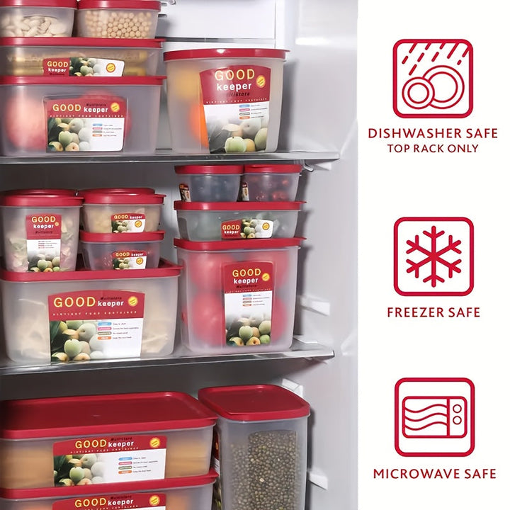 Juego de 10 Recipientes para Almacenar Comida. Ideales para Preparación de Comidas y Residuos, Caja de Conservación para Nevera. A Prueba de Fugas, Seguros en Microondas y Lavavajillas